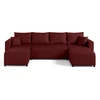 Image de Best Mobilier Regala - canapé panoramique - 7 places - convertible avec coffre - en tissu , Rouge
