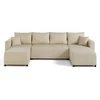 Image de Best Mobilier Regala - canapé panoramique - 7 places - convertible avec coffre - en tissu , Beige