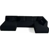 Image de Lisa Design Onyx - canapé panoramique d'angle droit 7 places - en velours côtelé , Noir
