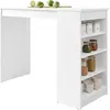 Image de Best Mobilier Drazic - table de bar avec rangements - blanc - de 2 à 4 personnes , Blanc