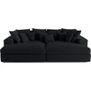 Image de Lisa Design Collins - canapé droit 4 places avec double méridienne - assise profonde - velours côtelé grosses côtes , Noir