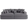 Image de Lisa Design Collins - canapé droit 4 places avec double méridienne - assise profonde - velours côtelé grosses côtes , Gris