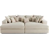 Image de Lisa Design Collins - canapé droit 4 places avec double méridienne - assise profonde - velours côtelé grosses côtes , Beige