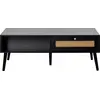 Image de Best Mobilier Goto - table basse - noir et cannage - 1 tiroir et 1 niche - 110 cm , Noir