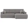 Image de Best Mobilier Candela - canapé d'angle droit 4 places - convertible avec coffre - en tissu bouclette , Gris