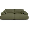 Image de Lisa Design Garance - canapé droit 4 places double méridienne - assise profonde - en velours côtelé , Vert