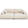 Image de Lisa Design Garance - canapé droit 4 places double méridienne - assise profonde - en velours côtelé , Beige