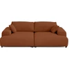 Image de Lisa Design Garance - canapé droit 4 places double méridienne - assise profonde - en velours côtelé , Terracotta