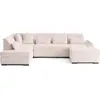 Image de Lisa Design Vermont S - canapé panoramique d'angle gauche 7 places en velours côtelé , Beige