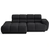 Image de Lisa Design Matera - canapé d'angle gauche 4 places avec têtières réglables en tissu texturé , Noir