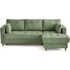 Image de Lisa Design Anna - canapé d'angle droit 4 places convertible avec coffre en velours texturé , Vert sauge