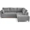 Image de Lisa Design Anna - canapé d'angle droit 5 places convertible en velours texturé , Gris