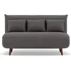 Image de Best Mobilier Lumi - Banquette convertible clic-clac 2 places en velours côtelé , Gris