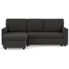 Image de Best Mobilier Meiya - canapé d'angle réversible 4 places convertible avec coffre en tissu , Gris foncé