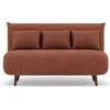 Image de Best Mobilier Lumi - Banquette convertible clic-clac 2 places en velours côtelé , Terracotta