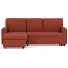 Image de Best Mobilier Meiya - canapé d'angle réversible 4 places convertible avec coffre en tissu , Terracotta