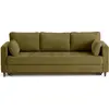 Image de Lisa Design Anna - canapé droit 3 places convertible avec poche en velours texturé , Vert Olive