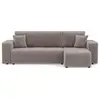 Image de Best Mobilier Nicole - canapé d'angle réversible 4 places convertible avec coffre en tissu , Gris clair