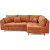 Image de Lisa Design Rune - canapé d'angle droit 4 places en velours texturé , Rouille