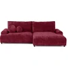 Image de Lisa Design Nelly - canapé d'angle droit 4 places convertible avec coffre en velours texturé , Prune
