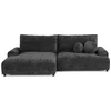 Image de Lisa Design Nelly - canapé d'angle gauche 4 places convertible avec coffre en velours texturé , Gris Anthracite