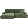 Image de Lisa Design Nelly - canapé d'angle gauche 4 places convertible avec coffre en velours texturé , Vert sauge