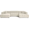 Image de Lisa Design Ray - canapé panoramique en U 7 places en tissu texturé , Beige