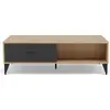 Image de Best Mobilier Tribeca - table basse - effet bois et métal noir - 1 tiroir et 1 niche - 110 cm , Bois / Noir