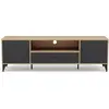 Image de Best Mobilier Tribeca - meuble tv - effet bois et métal noir - 2 portes et 1 tiroir - 160 cm , Bois / Noir