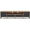 Image de Best Mobilier Tribeca - meuble tv - effet bois et métal noir - 2 portes et 2 tiroirs - 200 cm , Bois / Noir