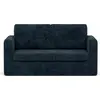 Image de Best Mobilier Marilia - Canapé 2 places convertible déplimousse en velours texturé , Bleu