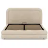 Image de Best Mobilier Babel - lit coffre - 160x200 cm - en velours texturé - sommier inclus , Beige