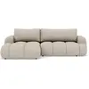 Image de Best Mobilier Yulin - Canapé d'angle gauche 4 places convertible avec coffre en tissu bouclette , Beige