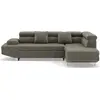 Image de Best Mobilier Margaux - Canapé d'angle droit 5 places convertible avec coffre et têtières réglables en velours texturé , Vert