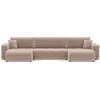 Image de Best Mobilier Nicole - Canapé panoramique en U 7 places convertible avec coffre en tissu , Taupe