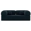 Image de Lisa Design Nebula - Canapé 3 places convertible en velours texturé , Bleu