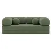 Image de Lisa Design Nebula - Canapé 3 places convertible en velours texturé , Vert sauge