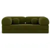 Image de Lisa Design Nebula - Canapé 3 places convertible en velours texturé , Vert Kaki