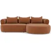 Image de Lisa Design Angela - canapé d'angle droit 4 places en velours texturé , Terracotta