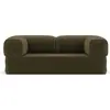 Image de Lisa Design Poppy - canapé 3 places convertible en velours côtelé , Vert