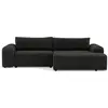 Image de Best Mobilier Rebecca - canapé d'angle droit 4 places convertible avec coffre en velours texturé , Gris Anthracite