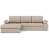 Image de Best Mobilier Bianca - Canapé d'angle gauche 4 places convertible avec coffre en tissu texturé , Beige