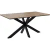 Image de Best Mobilier Tom - table à manger - plateau effet bois - pieds en métal - 4 à 6 personnes , Bois / Noir