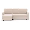 Image de Best Mobilier Meiya - Canapé d'angle réversible 4 places convertible avec coffre en velours côtelé , Beige