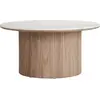 Image de Lisa Design Lysa - table basse plateau effet marbre et pieds effets bois - 80 cm , Bois / Blanc