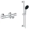 Image de Grohe - Pack Mitigeur Thermostatique Bain Douche + Pommeau De Douche + Barre De Douche + Flexible Grotherm 800 Et Tempesta