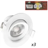 Image de Vision-el - Pack De 3 Spots Led Carat Orientables - 5w Miidex Lighting® Blanc-chaud-3000k - Blanc