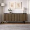 Image de Buffet 3 Portes 160x45x76 Cm Naturel Et Noir - Lunya