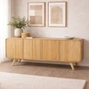 Image de Buffet 4 Portes 200x46x80 Cm En Chêne Naturel - Subly