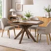 Image de Table À Manger Ronde 120x75 Cm Noyer - Lyxo